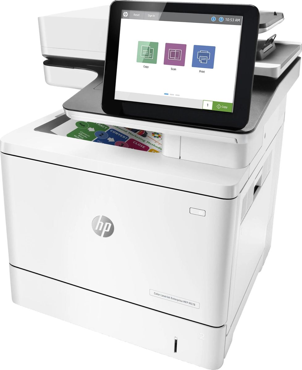 МФУ лазерный HP Color LaserJet Enterprise M578dn цветная печать, A4, цвет белый [7zu85a]